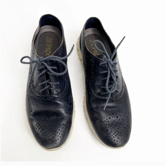Cole Haan Zerogrand Wingtip Oxford Sneaker Navy Blue Size 11 - Picture 5 of 6